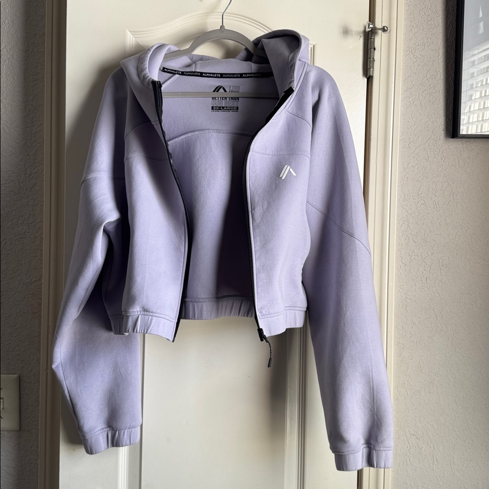 Alphalete ELMTS Cropped Zip Jacket Lilac XXXL